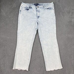 Democracy Flex-ellent Acid Wash Raw Hem Jeans Sz 16